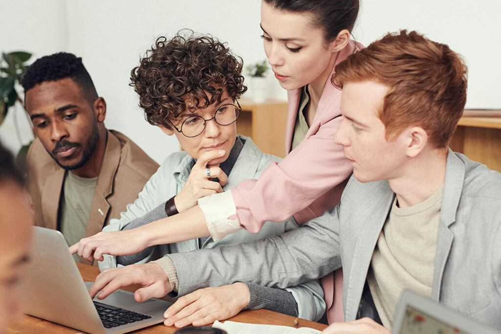 group of people in a meeting